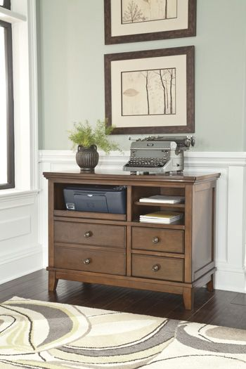 The Burkesville Office Cabinet is a great choice for creating a printing station in your home office. The drawers and shelves are the perfect size for storing printing paper. 
