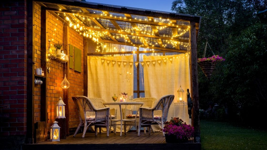backyard warmth and light - string lights
