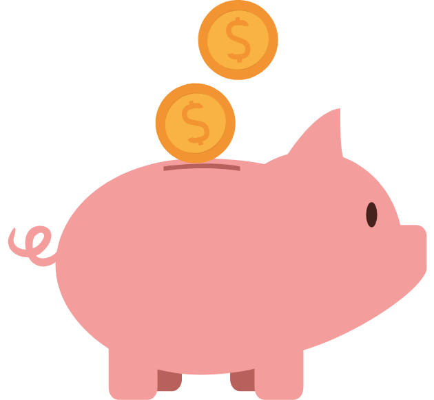 piggy bank with coins
