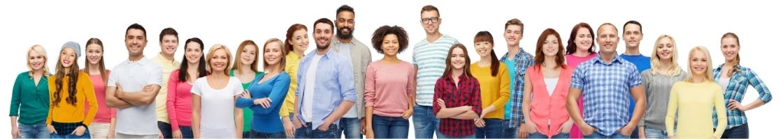 a picture of two dozen unique, diverse people