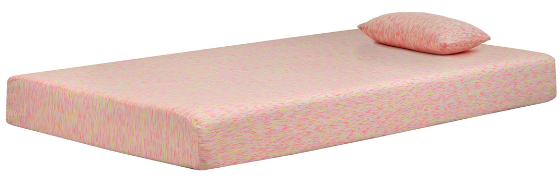 ikidz pink twin memory foam mattress with pillow