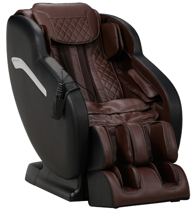 black and brown Infinity Aura massage chair