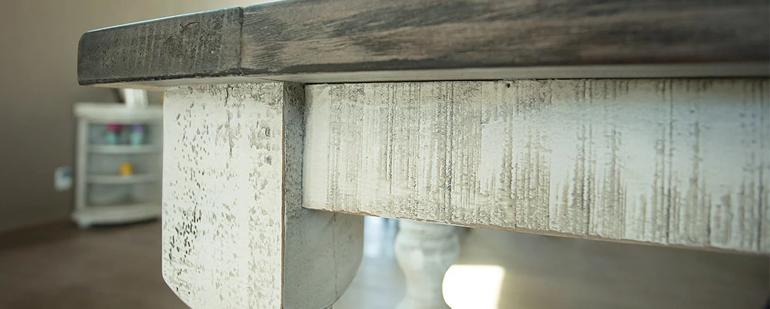 close-up of stone white end table by International Furniture Direct / IFD furniture