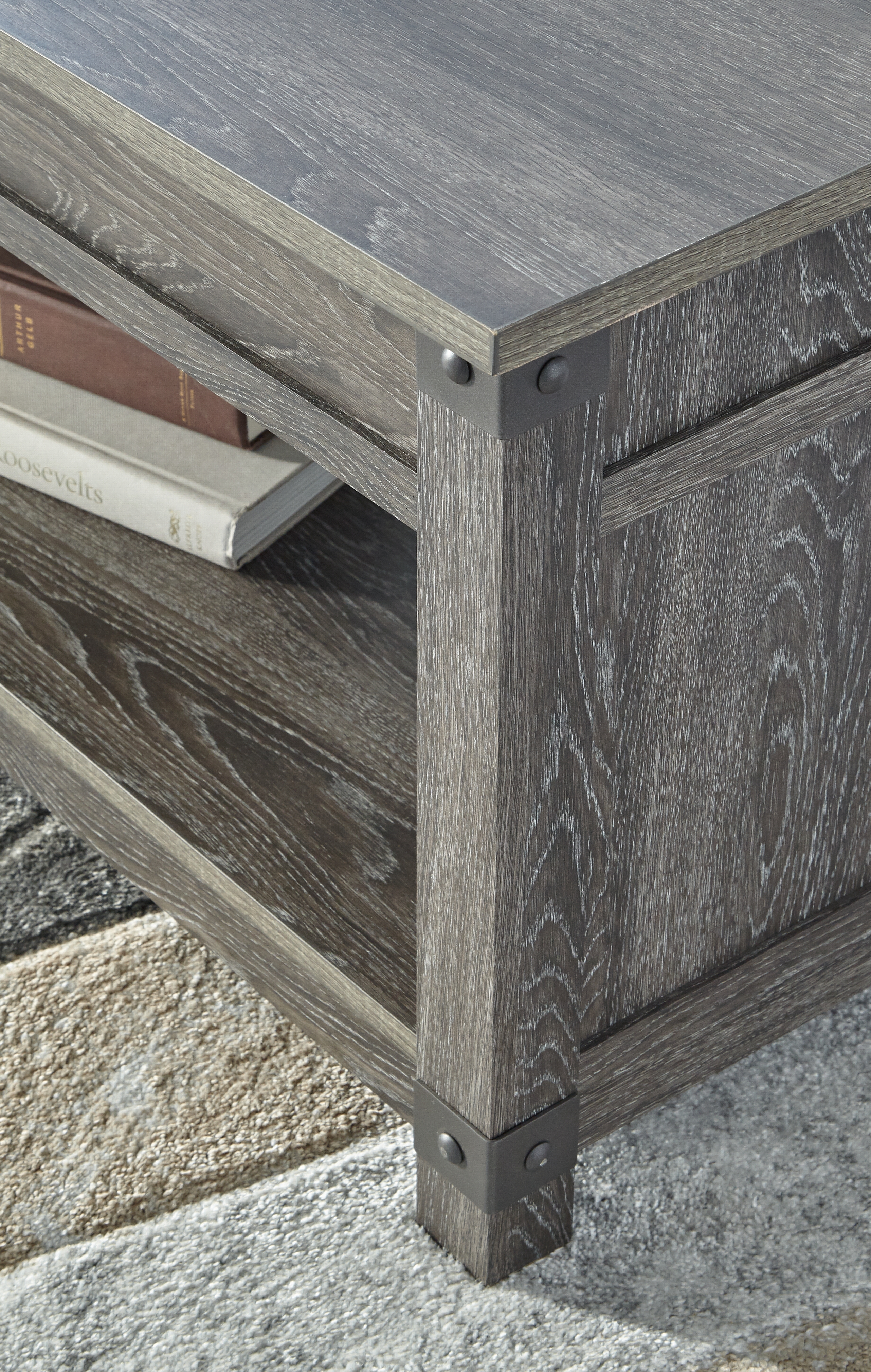 Freedan Gray Rectangular Lift-Top Cocktail Table T175-9 from