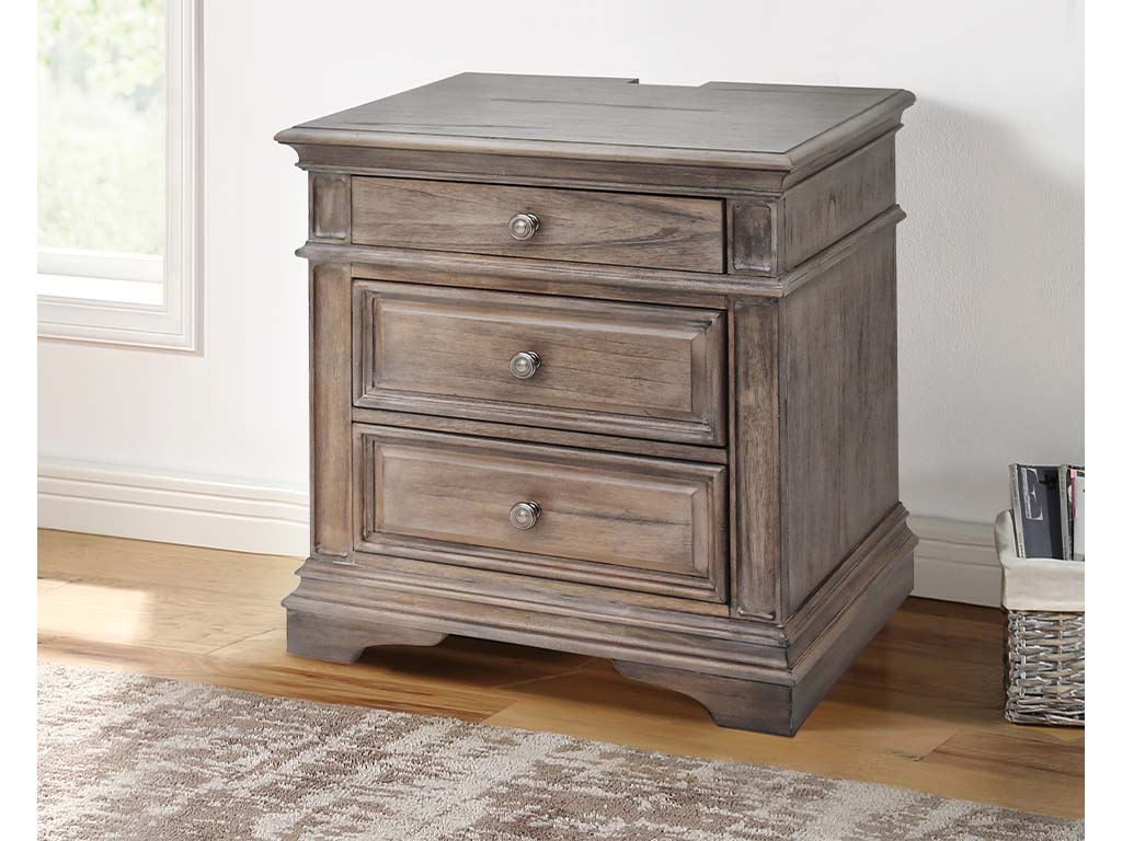 Highland Park Waxed Driftwood Nightstand from Steve Silver
