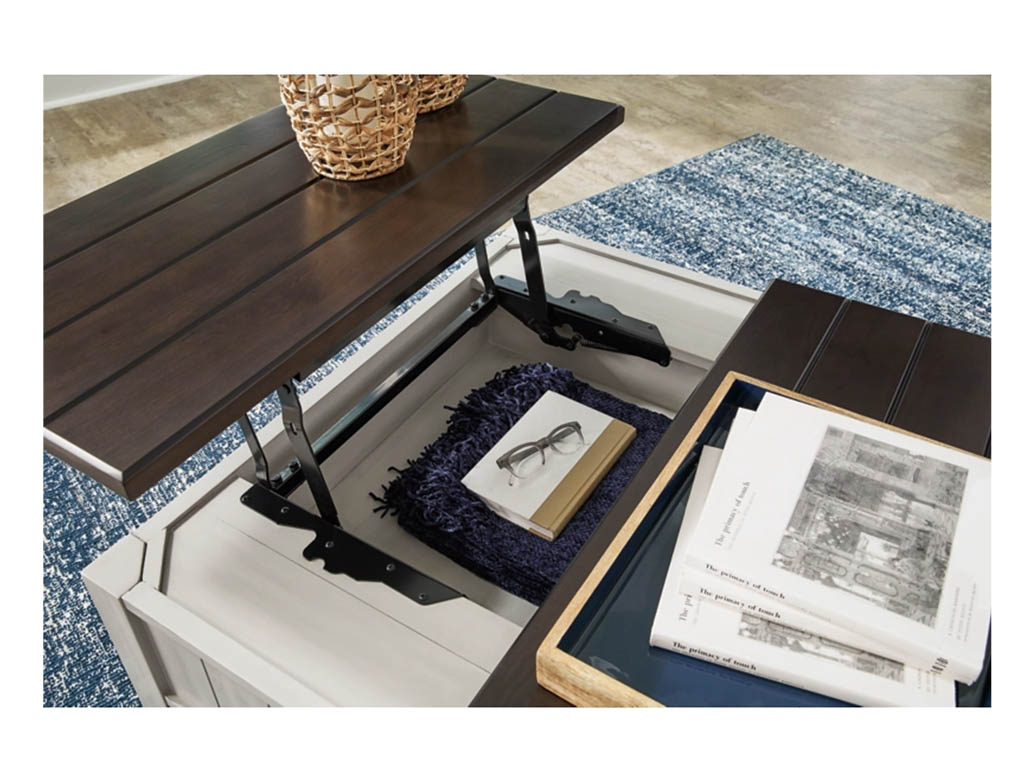 輸送箱未開封セット LBUILD レーバテイン アーバレストリファレンス Darborn Gray Lift Top Cocktail Table by Ashley Furniture T796-00