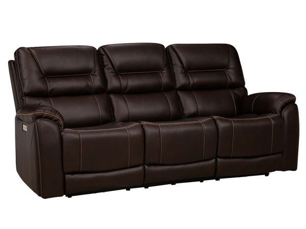 Drake Walnut Zero Gravity Triple Power Reclining Sofa by Moto Motion H634 1 3PZG F382