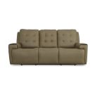 Iris Mushroom Leather Zero Gravity Power Reclining Sofa w/Power Headrests