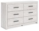 Cayboni Whitewash 6 Drawer Dresser