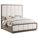 Durango Washed Oak Queen Upholstered Panel Bed