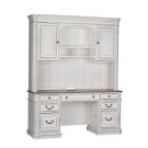 Magnolia Manor Antique White Office  Credenza & Hutch