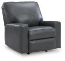 Bolsena Admiral Blue Leather Manual Rocker Recliner