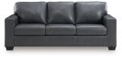 Bolsena Admiral Blue Leather Queen Sleeper Sofa