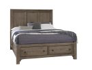 Cool Farmhouse Grey King Panel Storage Bed