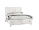 Cool Farmhouse Soft White King Panel Storage Bed