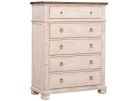 Belmont Antique Linen and Timber Brown 5 Drawer Chest