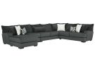 Tweed Gunmetal 4 Piece Left Arm Chaise Sectional
