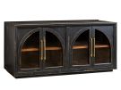 Frisco Sanded Black 4 Glass Door Console