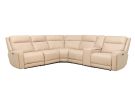 Artisan Buttercream 100% Leather 6 Piece Triple Power Reclining Sectional