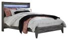 Baystorm Gray Queen Panel Bed w/LED Lights