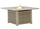 Cliff Trails Beige Square Outdoor Fire Pit Table