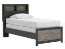 Broachmyn Black/Gray Twin Bookcase Bed