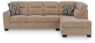 Olten Mocha 2 Piece Right Arm Chaise Sectional 