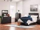 Hollivern Dark Gray 3 Piece Queen Panel bedroom Set w/ Dresser & Mirror