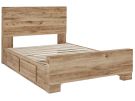 Hyanna Tan King Panel Bed w/ 1 Side Storage