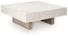 Jorlaina Light Grayish Brown/White Square Cocktail Table
