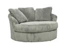 Lindyn Fog Oversized Swivel Accent Chair