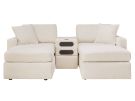 Modmax Oyster 3 Piece Double Chaise Sectional With Audio Console
