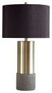 Jacek Gray / Brass Finish Metal Table Lamp 