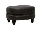 BYX Charcoal Gray 100% Leather Ottoman  