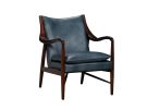 Kiannah Blue Leather Club Chair 
