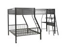 Meyers Black & Gunmetal Twin over Full Loft Bunk Bed