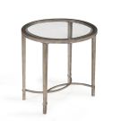 Copia Glass Top Oval End Table Antiqued Silver