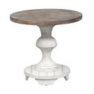 Sedona White Round End Table 