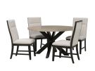 Axel Light Gray & Espresso 5 Piece Round Dining Set