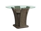 Dapper Grey Round Glass Top Counter Height Dining Table