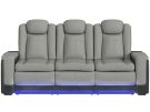 Lantana Rocky Cement/Charcoal Power Reclining Sofa w/ Power Headrest