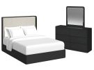 Rosalie Black 3 Piece Queen Upholstered Bedroom Set