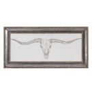 Western Skull Mount Print Pearl Silver
