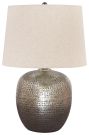 Magalie - Metal Table Lamp  - Antique Silver Finish