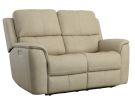 Henry Beige Leather Triple Power Reclining Loveseat