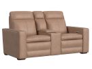 Dutch Desert Tan Leather Triple Power Reclining Console Loveseat