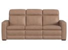 Dutch Desert Tan Leather Triple Power Reclining Sofa