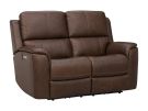 Henry Burnt Umber Leather Power Reclining Loveseat