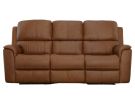 Henry Caramel Leather Triple Power Reclining Sofa