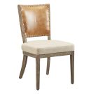 Lina Leather And Linen Side Chair (Set of 2)